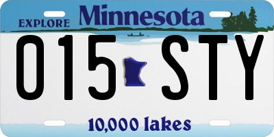 MN license plate 015STY