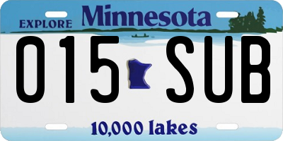 MN license plate 015SUB