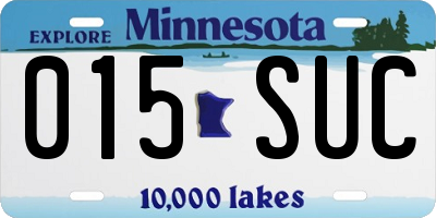 MN license plate 015SUC