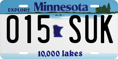 MN license plate 015SUK