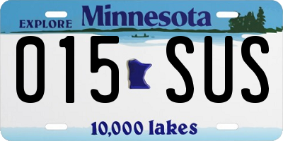 MN license plate 015SUS