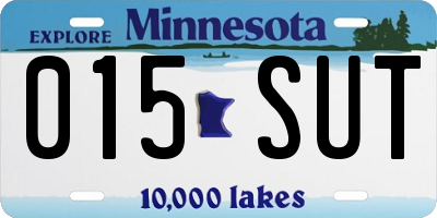 MN license plate 015SUT