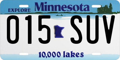 MN license plate 015SUV