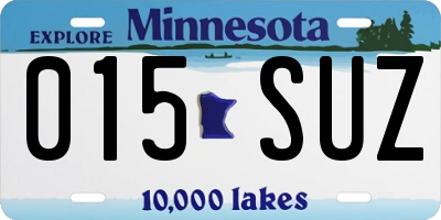 MN license plate 015SUZ