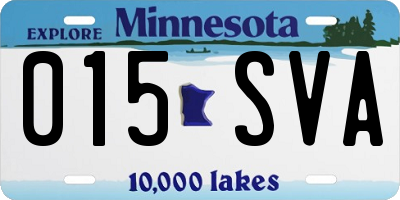 MN license plate 015SVA