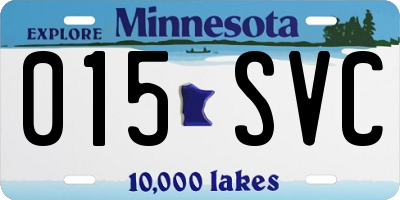 MN license plate 015SVC
