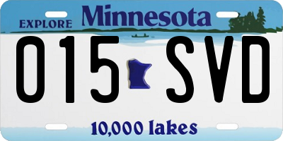 MN license plate 015SVD