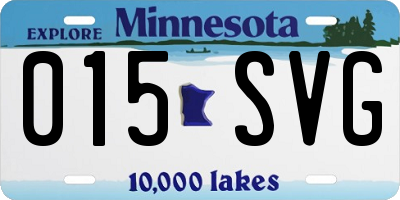 MN license plate 015SVG