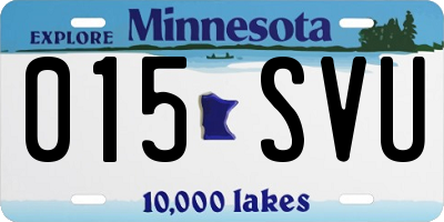 MN license plate 015SVU