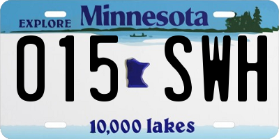 MN license plate 015SWH