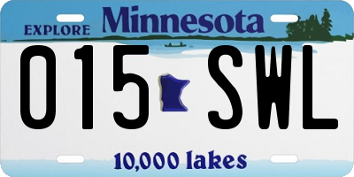 MN license plate 015SWL