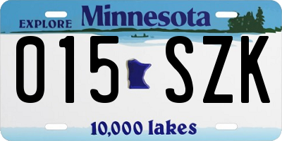 MN license plate 015SZK