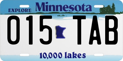 MN license plate 015TAB