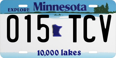 MN license plate 015TCV
