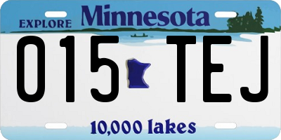 MN license plate 015TEJ
