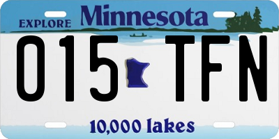 MN license plate 015TFN