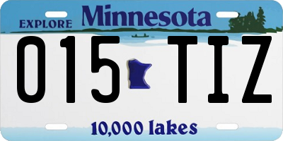 MN license plate 015TIZ