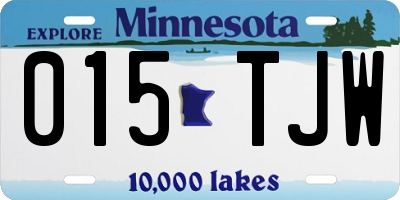 MN license plate 015TJW