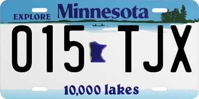 MN license plate 015TJX