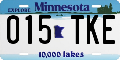 MN license plate 015TKE