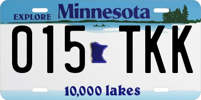 MN license plate 015TKK