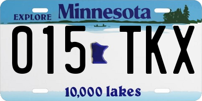 MN license plate 015TKX