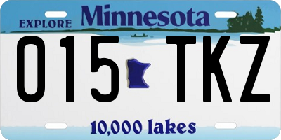 MN license plate 015TKZ