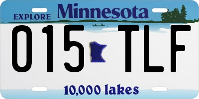 MN license plate 015TLF