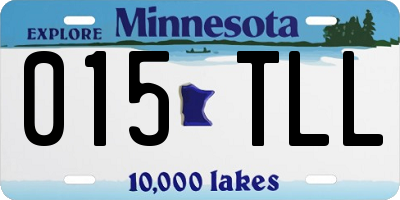 MN license plate 015TLL