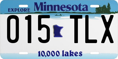 MN license plate 015TLX