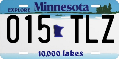 MN license plate 015TLZ