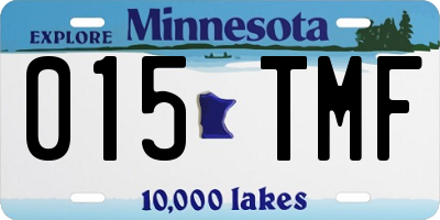 MN license plate 015TMF