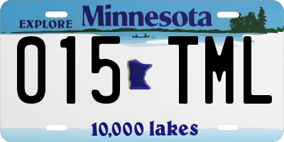 MN license plate 015TML