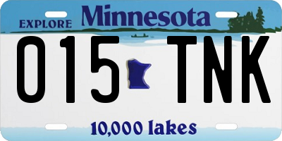 MN license plate 015TNK