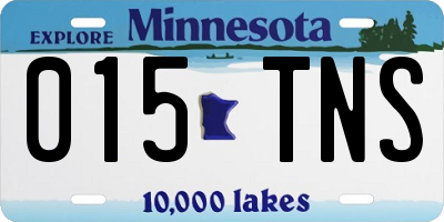 MN license plate 015TNS