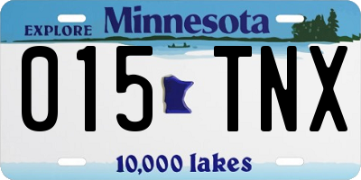 MN license plate 015TNX