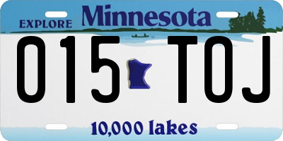 MN license plate 015TOJ