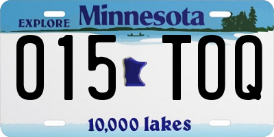 MN license plate 015TOQ