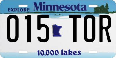 MN license plate 015TOR