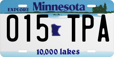 MN license plate 015TPA