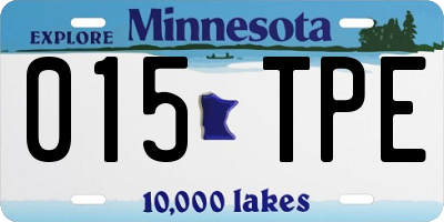 MN license plate 015TPE