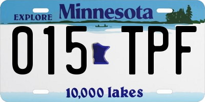 MN license plate 015TPF