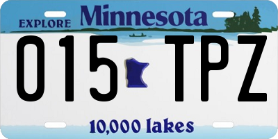 MN license plate 015TPZ