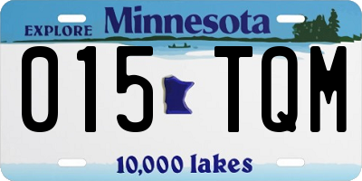 MN license plate 015TQM