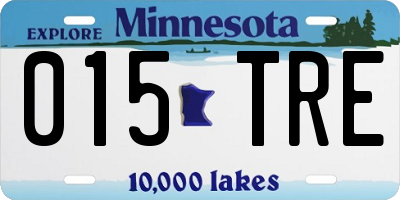 MN license plate 015TRE