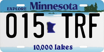 MN license plate 015TRF