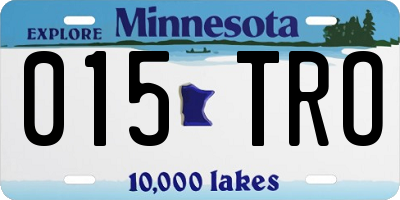MN license plate 015TRO
