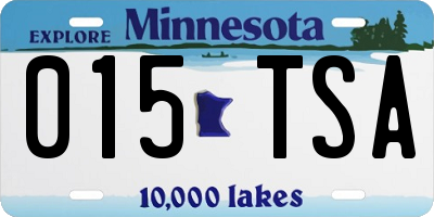 MN license plate 015TSA
