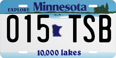 MN license plate 015TSB
