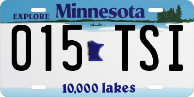 MN license plate 015TSI
